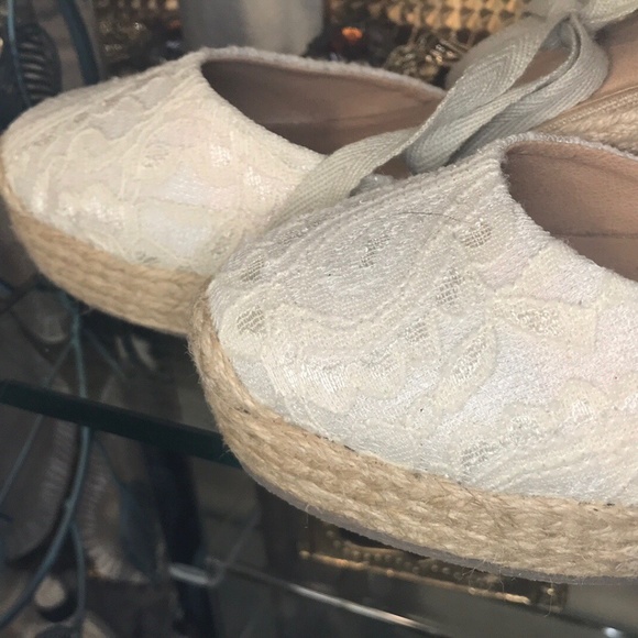 Twiggy London Off White Lace Espadrilles - Picture 5 of 8